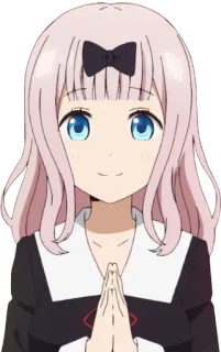 🙏 Chika Fujiwara Kaguya-sama: Love Is War Anime, Chika Fujiwara, Kaguya-sama, Kawaii, Dễ thương, Tiếng Nhật, Manga whatsapp sticker