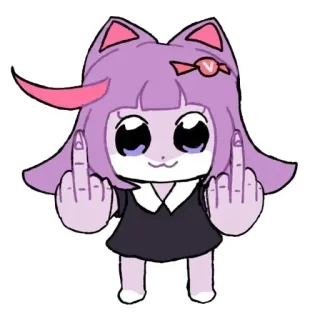 🖕 cartoon, anime, middle finger, offensive, gesture telegram sticker