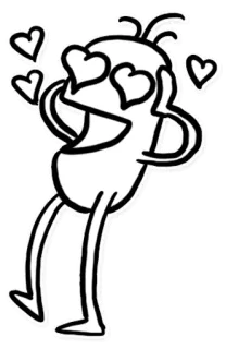 😍 любовь, мультфильм, сердце, персонаж, стикер, счастливый telegram sticker