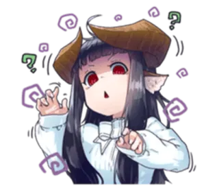 ❓ Anime, Demone, Punto interrogativo, Confuso, Fantasy, Adesivo telegram sticker