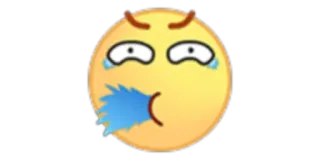 😶 emoji, crying, funny, face, sticker telegram sticker