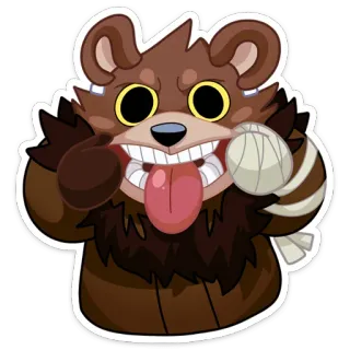 👅 sticker, dibujos animados, animal, oso, divertido, expresión, sacando la lengua whatsapp sticker