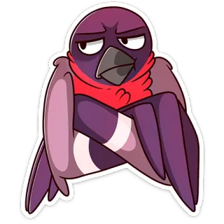 😤 pigeon, oiseau, animal, dessin animé, personnage, autocollant telegram sticker