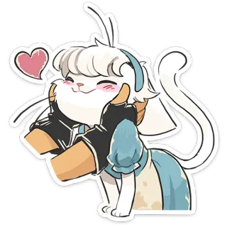 🤗 猫, 可愛い, カワイイ, アニメ, ハート, 愛 telegram sticker