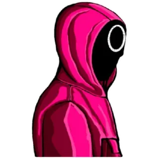 😈 Squid Game squid game, tv show, netflix, character, pink suit, circle mask telegram sticker