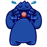 😭 蓝色怪物, 外星人, 可爱, 生物, 卡通 whatsapp sticker