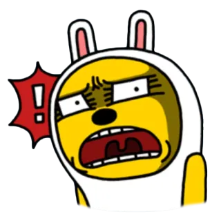 😳 stiker, ekspresi, terkejut, kartun, karakter, kelinci, kejutan telegram sticker