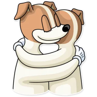 ☺️ anjing, pelukan, persahabatan, imut, kartun whatsapp sticker