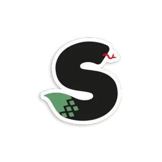 🐍 snake, letter S, animal, reptile, black, green telegram sticker