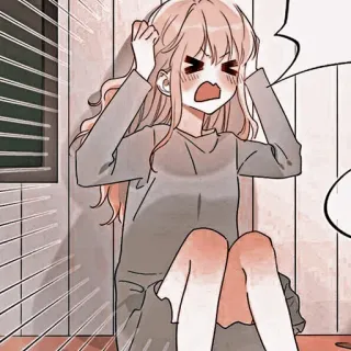 🦔 anime, kreskówka, dziewczyna, zszokowana, przygnębiona, sfrustrowana telegram sticker