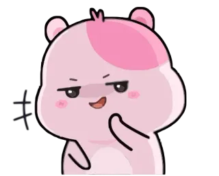 😈 hamster, merah muda, lucu, binatang, kawaii, kartun telegram sticker