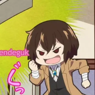 🧳 endeguk Anime, Cartoon, Mignon, En colère, Dazai, Bungou Stray Dogs telegram sticker