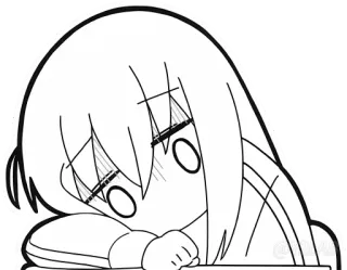 😶 อนิเมะ, มังงะ, จิบิ, เศร้า, เหนื่อย, น่ารัก telegram sticker