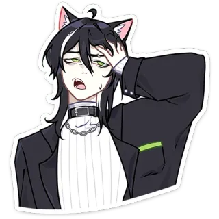 🙄 애니메이션, 고양이, 스티커, 디지털 아트, 피곤 telegram sticker