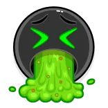 🤮 Emoji, Chory, Wymioty, Rzygać, Zielony, Kreskówka, Choroba telegram sticker
