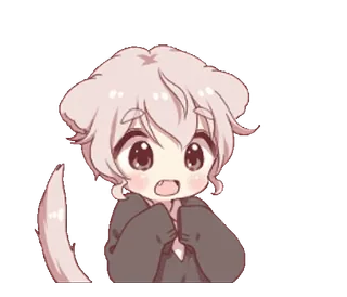 😨 Anime, Chibi, Mignon, Chien, Chiot, Animal telegram sticker