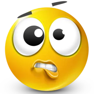 😥 Emoji, Cara, Divertido, Loco, Amarillo telegram sticker