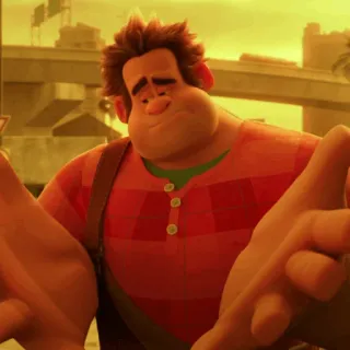 🥨 Wreck-It Ralph Detona Ralph, Disney, Personagem, Mãos whatsapp sticker
