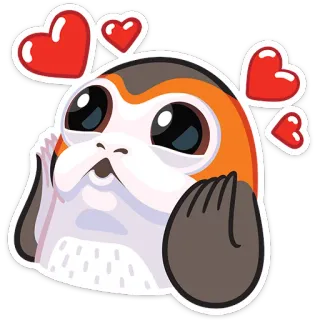 ❤️ Porg Star Wars porg, star wars, lindo, amor, corazones, animal telegram sticker