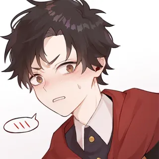 😳 Garçon animé, gêné, Dessin animé, Personnage, Anime, Portrait telegram sticker