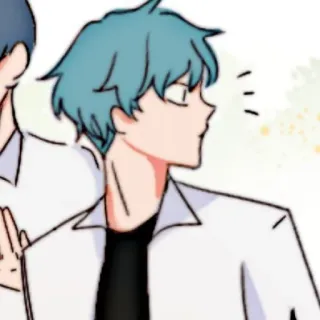 🧊 Anime, Desenho animado, Mangá, Menino, Cabelo azul, Ilustração telegram sticker