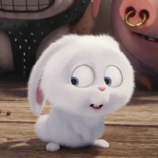 🙁 Snowball The Secret Life of Pets dibujo animado, animal, conejo, conejo, mascota, personaje whatsapp sticker