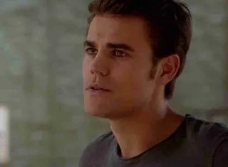 😟 Stefan Salvatore The Vampire Diaries wampir, dramat, serial TV, portret, Paul Wesley telegram sticker