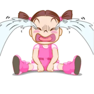😭 llorando, triste, molesto, dibujos animados, chica, lágrimas, emocional whatsapp sticker