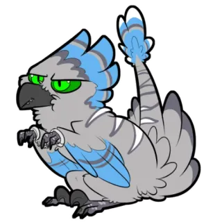 👮 pássaro, animal, fofo, desenho animado, adesivo, azul, cinza, aviário telegram sticker