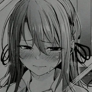 ➰ Anime, Mädchen, weinend, traurig, Manga telegram sticker
