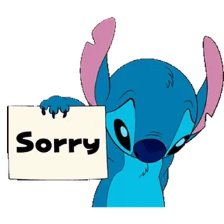 😔 Stitch Lilo & Stitch Sorry mũi khâu, xin lỗi, dễ thương, người ngoài hành tinh, xin lỗi telegram sticker