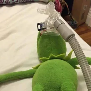 💀 Kermit Kermit la rana, malato, medico, ospedale, pupazzo telegram sticker