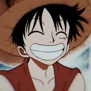 🍖 Monkey D. Luffy One Piece 애니메이션, 원피스, 몽키 D. 루피, 만화, 웃는, 밀짚모자 telegram sticker