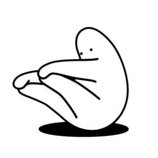 🌫 Клякса, Абстракция, Минимализм, Белый, Сидящий, Простой, Персонаж whatsapp sticker