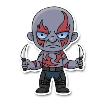 ⚔ Drax Guardians of the Galaxy Drax, Guardian of the Galaxy, Marvel, knife, superhero, comic book telegram sticker