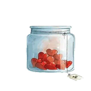 🔮 tarro, corazones, radiactivo, peligro, energía, nuclear, símbolo telegram sticker