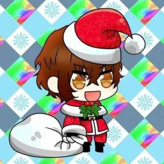 🎅 noël, père noël, hiver, fêtes, animé, chibi, festif whatsapp sticker