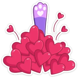 ❤️ cakar kucing, hati, cinta, hari valentine, stiker, imut, hewan, hewan peliharaan telegram sticker