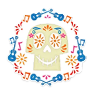 🤡 skull, day of the dead, dia de los muertos, music, guitar, mexican culture telegram sticker