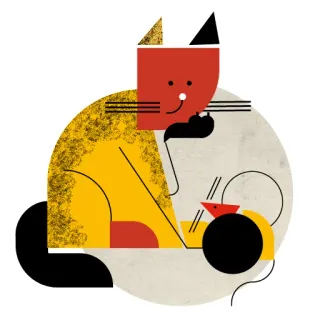 🤔 chat, géométrique, moderne, animal, abstrait, mignon whatsapp sticker
