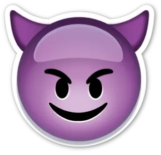 😈 diavolo, emoji, viola, malvagio, dispetto, corna, faccina telegram sticker