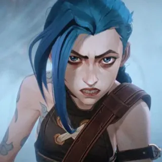 😡 Jinx Arcane jinx, arcane, league of legends, animated, character telegram sticker
