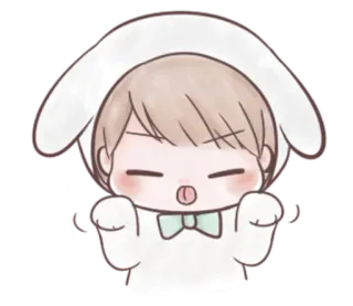 😝 imut, kelinci, binatang, kartun, stiker, kawaii telegram sticker