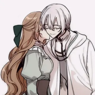 ✖️ romance, couple, kiss, love, anime, manga telegram sticker