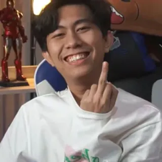 ➖ 人, 中指, 侮辱的なジェスチャー, アジア人 telegram sticker