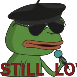 😎 Pepe the Frog STILL LO pepe, grenouille, figé, lol, mème whatsapp sticker