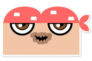 😏 Desenho animado, Bandana, Monstro, Engraçado, Personagem telegram sticker
