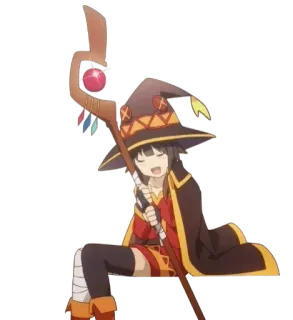 😍 Megumin Konosuba Anime, Megumin, Konosuba, Magicien, Bâton whatsapp sticker