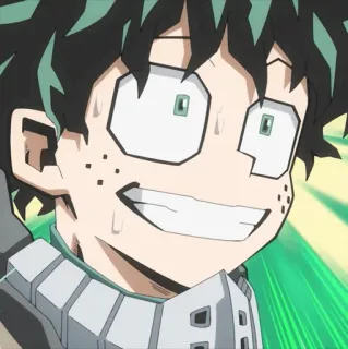 🥦 Izuku Midoriya My Hero Academia 애니메이션, 나의 히어로 아카데미아, 미도리야 이즈쿠, 데쿠, 히어로, 만화 telegram sticker