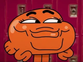 😏 Darwin Watterson The Amazing World of Gumball ikan, oranye, kartun, animasi, tersenyum telegram sticker